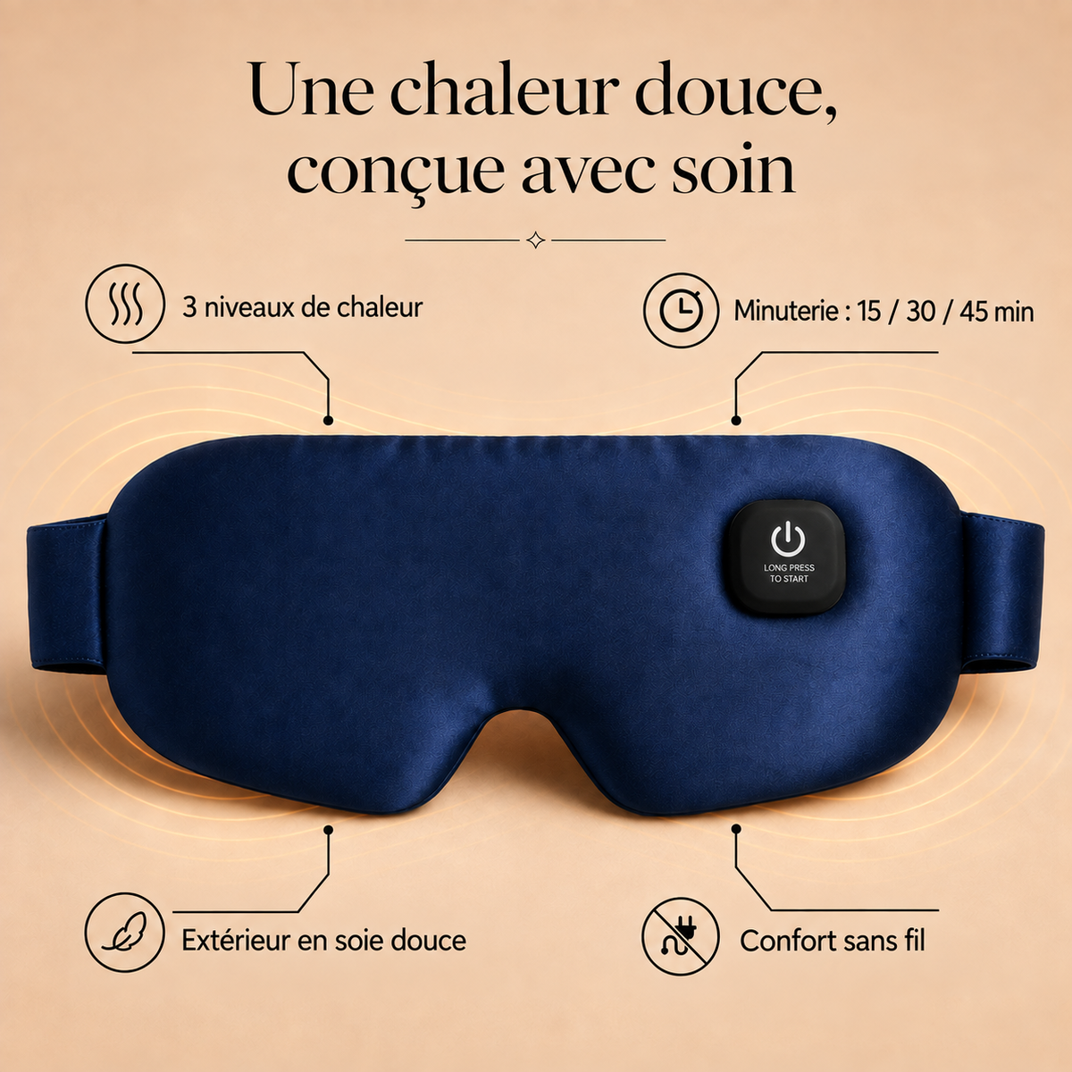 Masque chauffant en soie Zunada