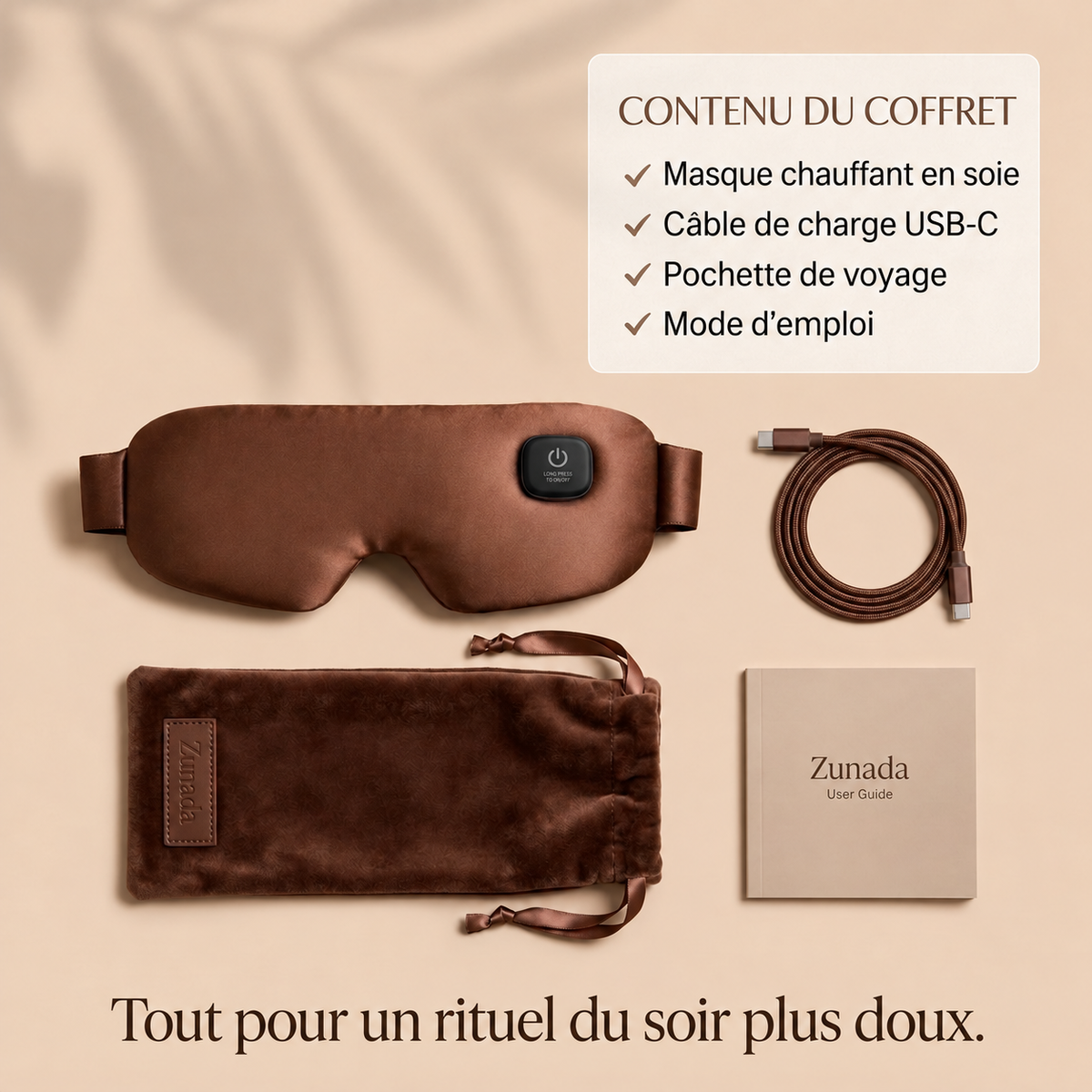 Masque chauffant en soie Zunada